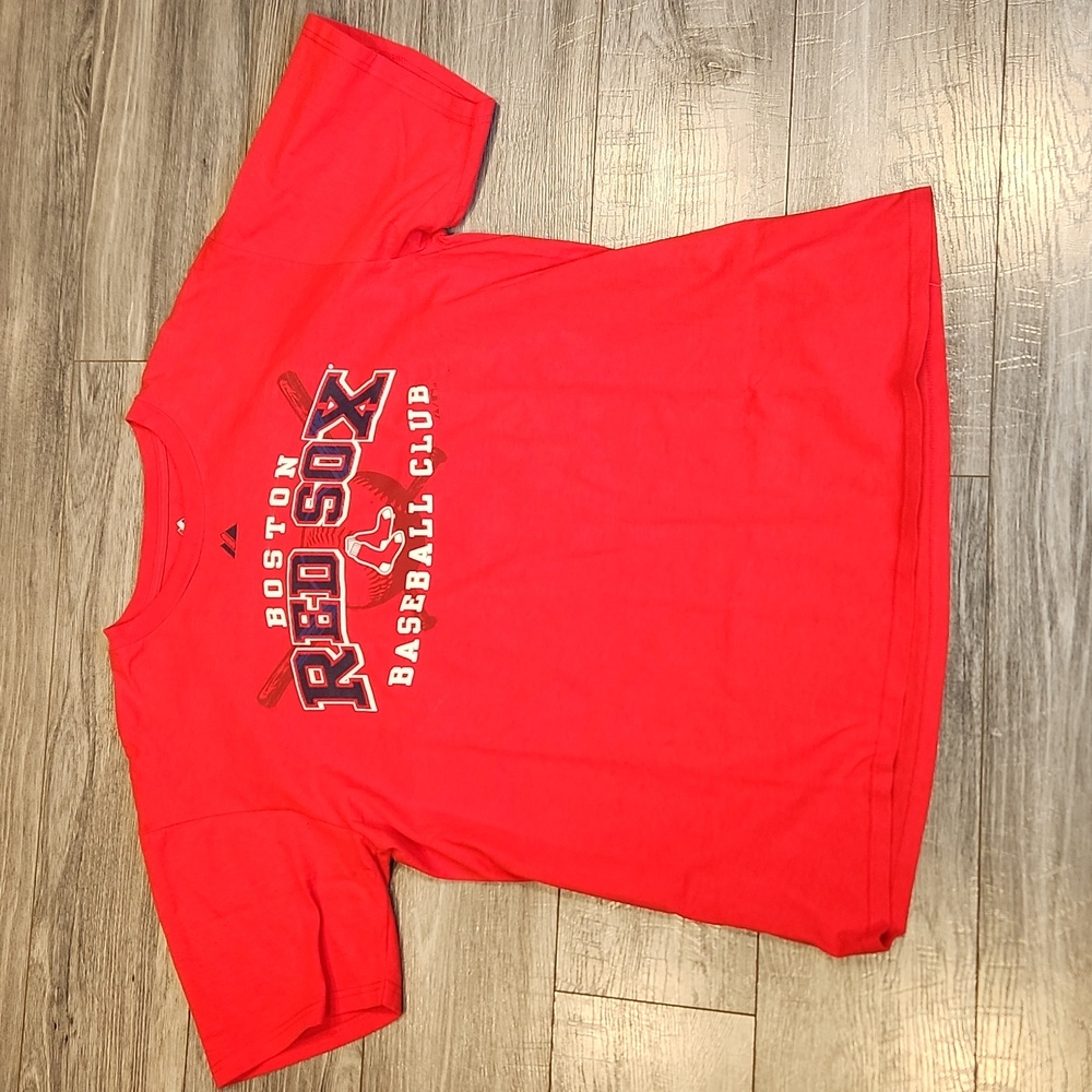 EUC Majestic Boston Redsox Baseball Club Men's sz L tshirt 100% cotton